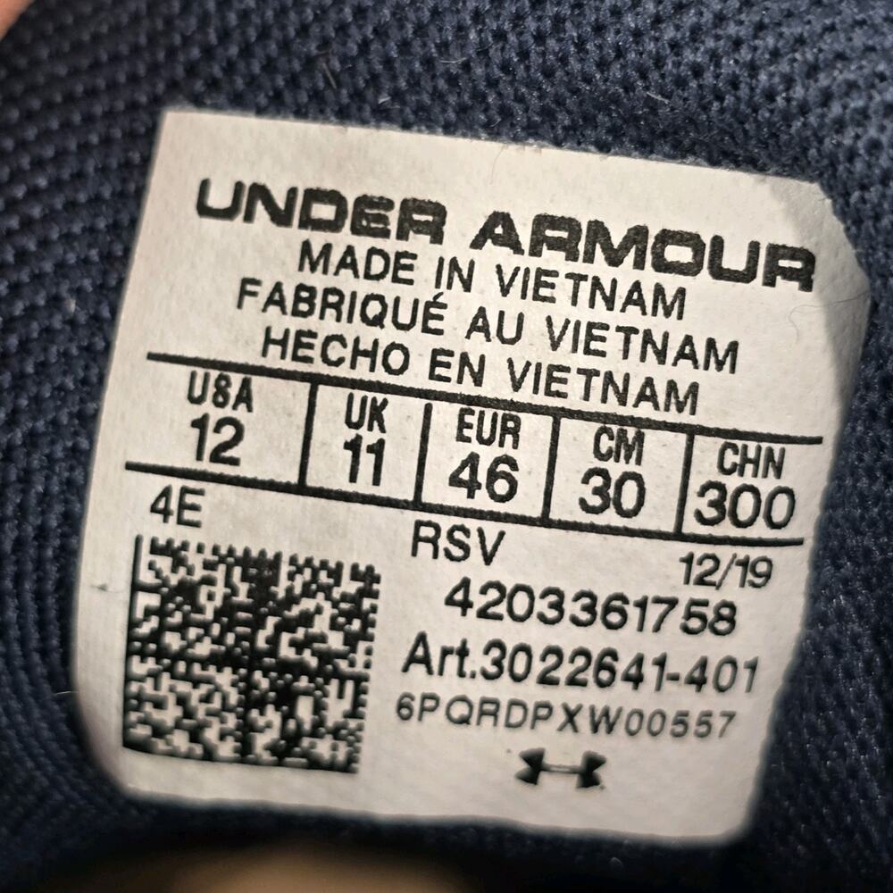 Under Armour Shoes Mens 12 US Blue Charged Assert Running Athletic 3022641-401 - Picture 12 of 12